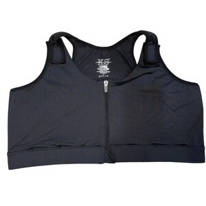 Karlee Smith Mastectomy Bra XL Front Zip Post‎ Surgical Compression Black